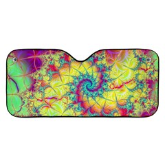 Fractal Spiral Abstract Background Vortex Yellow Car Windshield Sunshade