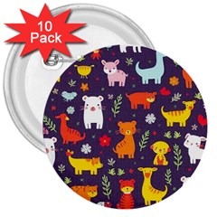 Pet Animal 01 3  Buttons (10 Pack) 