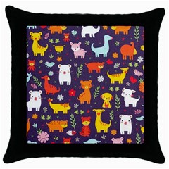 Pet Animal 01 Throw Pillow Case (black)