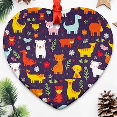 Pet Animal 01 Heart Ornament (two Sides) by myclothy