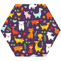 Pet Animal 01 Wooden Puzzle Hexagon