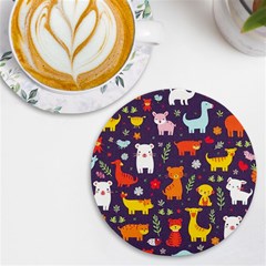 Pet Animal 01 Uv Print Round Tile Coaster by myclothy