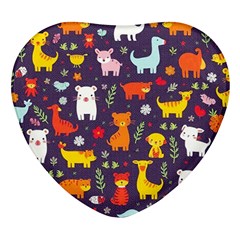 Pet Animal 01 Heart Glass Fridge Magnet (4 Pack)