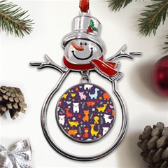 Pet Animal 01 Metal Snowman Ornament by myclothy