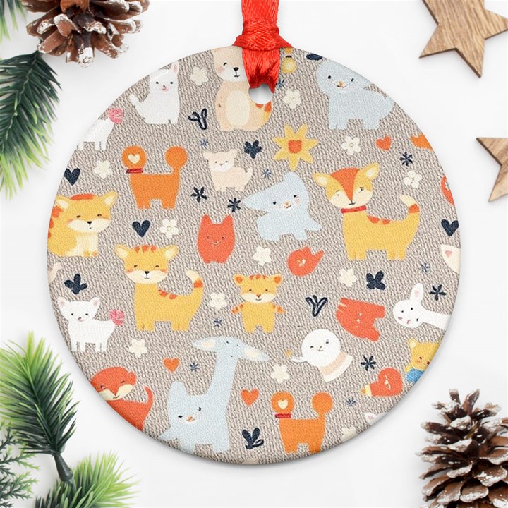 Pet Animal 02 Ornament (Round)