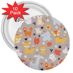 Pet Animal 02 3  Buttons (10 Pack) 