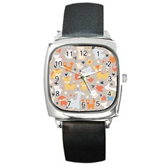 Pet Animal 02 Square Metal Watch