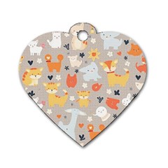 Pet Animal 02 Dog Tag Heart (two Sides)