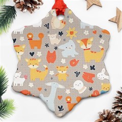 Pet Animal 02 Snowflake Ornament (two Sides)