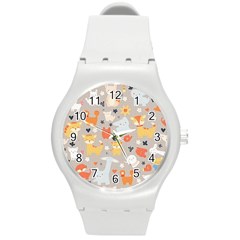 Pet Animal 02 Round Plastic Sport Watch (m)