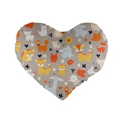 Pet Animal 02 Standard 16  Premium Heart Shape Cushions