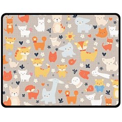 Pet Animal 02 Two Sides Fleece Blanket (medium) by myclothy