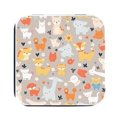 Pet Animal 02 Square Metal Box (black)