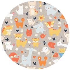 Pet Animal 02 Wooden Puzzle Round