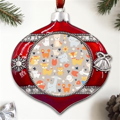 Pet Animal 02 Metal Snowflake And Bell Red Ornament by myclothy