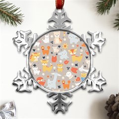 Pet Animal 02 Metal Small Snowflake Ornament