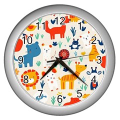 Pet Animal 03 Wall Clock (silver)