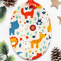 Pet Animal 03 Oval Ornament (two Sides)