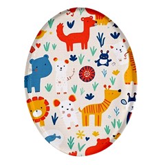 Pet Animal 03 Oval Glass Fridge Magnet (4 Pack)