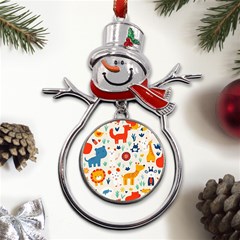 Pet Animal 03 Metal Snowman Ornament by myclothy