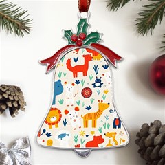 Pet Animal 03 Metal Holly Leaf Bell Ornament