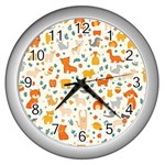 Pet Animal 04 Wall Clock (Silver) Front