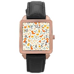 Pet Animal 04 Rose Gold Leather Watch 