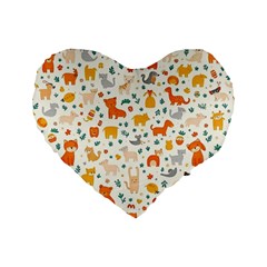 Pet Animal 04 Standard 16  Premium Flano Heart Shape Cushions