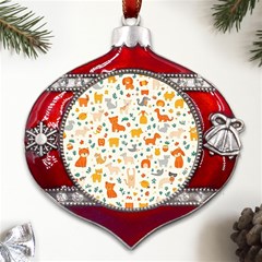 Pet Animal 04 Metal Snowflake And Bell Red Ornament by myclothy