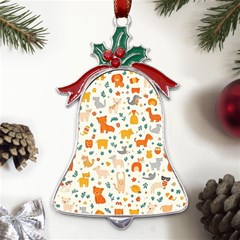 Pet Animal 04 Metal Holly Leaf Bell Ornament