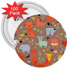 Pet Animal 05 3  Buttons (100 Pack) 