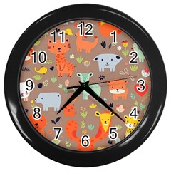 Pet Animal 05 Wall Clock (black)