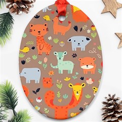 Pet Animal 05 Oval Ornament (two Sides)