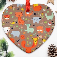 Pet Animal 05 Heart Ornament (two Sides)