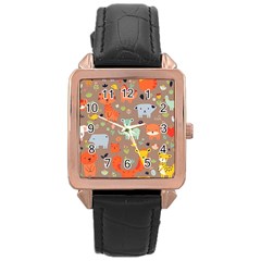 Pet Animal 05 Rose Gold Leather Watch 