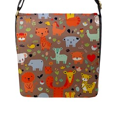 Pet Animal 05 Flap Closure Messenger Bag (l)