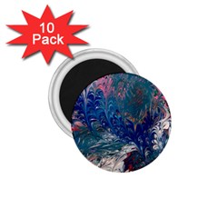 Blue Feathers And Flames 1 75  Magnets (10 Pack) 