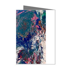 Blue Feathers And Flames Mini Greeting Cards (pkg Of 8) by kaleidomarblingart