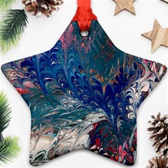 Blue Feathers And Flames Star Ornament (two Sides)