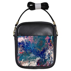 Blue Feathers And Flames Girls Sling Bag