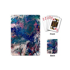 Blue Feathers And Flames Playing Cards Single Design (mini) by kaleidomarblingart