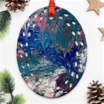 Blue feathers and flames Ornament (Oval Filigree) Front