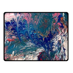 Blue Feathers And Flames Two Sides Fleece Blanket (small)