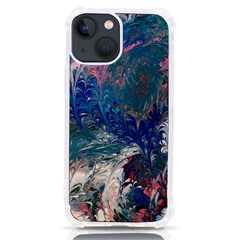 Blue Feathers And Flames Iphone 13 Mini Tpu Uv Print Case by kaleidomarblingart