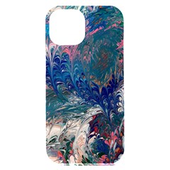 Blue Feathers And Flames Iphone 15 Plus Black Uv Print Pc Hardshell Case by kaleidomarblingart