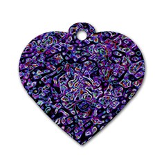 Neon Symphony Design Dog Tag Heart (two Sides) by dflcprintsclothing