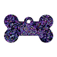 Neon Symphony Design Dog Tag Bone (two Sides)