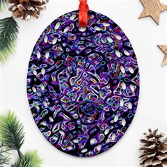 Neon Symphony Design Ornament (oval Filigree) by dflcprintsclothing