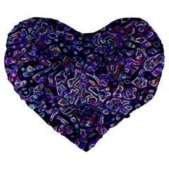 Neon Symphony Design Large 19  Premium Heart Shape Cushions by dflcprintsclothing