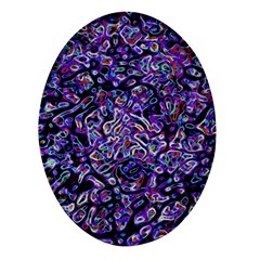 Neon Symphony Design Oval Glass Fridge Magnet (4 Pack) by dflcprintsclothing